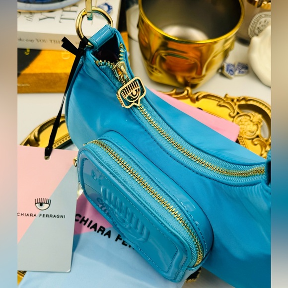 🆕 CHIARA FERRAGNI 🧿 NWT Vicky Eyelike Tote Bag - Borsa a Mano - Blue - Picture 6 of 16